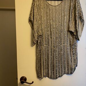 Parker Elegant Silver Sequin Women's Top size M. Worn once. In perfect condition